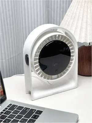 𝟐𝟎𝟐𝟓 𝐍𝐞𝐰 Air Circulator Desk Fan Quiet, Mini Small Portable Fan for Bedroom, 4 Speeds Strong Airflow, Smart Display USB Fan,120°Tilt, Desktop Table Fans For Office Dorm Room Home, Ivory White