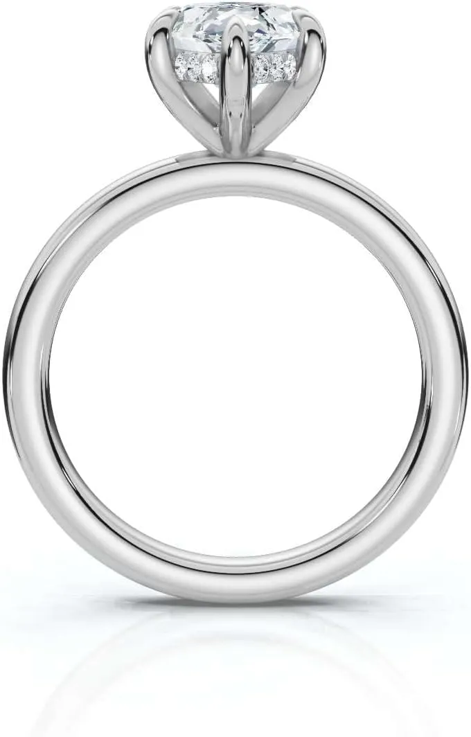 1 CT Moissanite Engagement Ring 10K 14K 18K Solid Gold & 925 Sterling Silver Hidden Halo Moissanite Ring For Women
