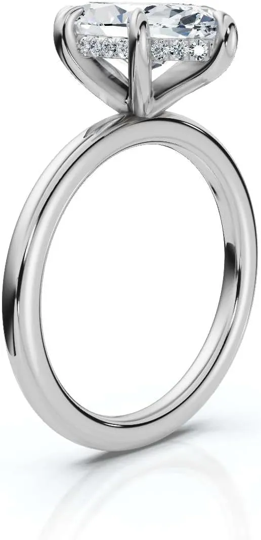 1 CT Moissanite Engagement Ring 10K 14K 18K Solid Gold & 925 Sterling Silver Hidden Halo Moissanite Ring For Women