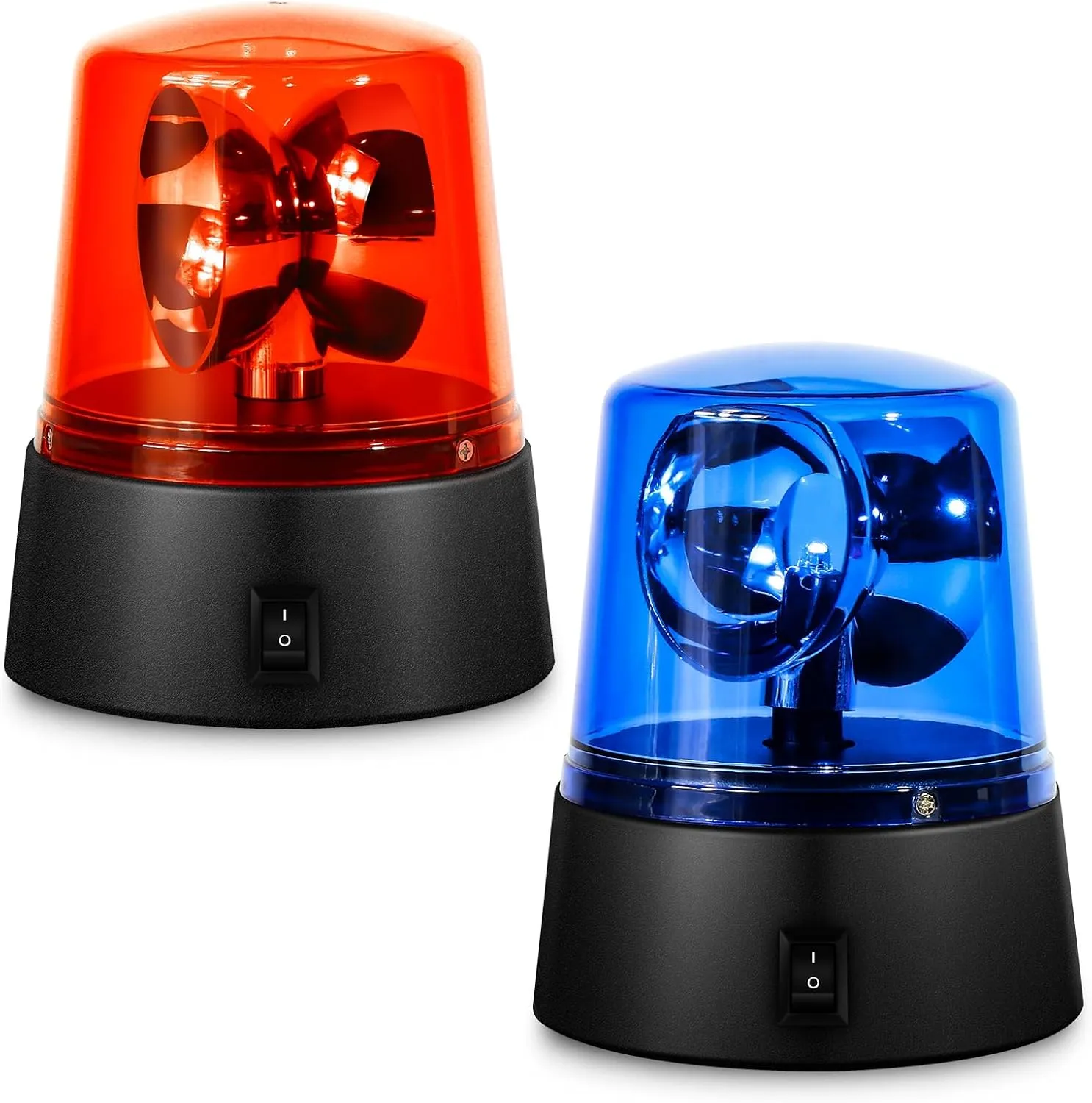 1 Set Red & Blue 360 Degree Rotating Strobe Light, Flashing Police Light Disco Bar Party Decorative Light