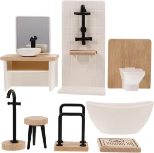 1 Set Simulated Small Furniture Bathroom Miniatures Dollhouse Furniture Miniature Table Figurine Bathroom Scene Prop Tiny House Furniture Miniature Furniture Tiny Furniture