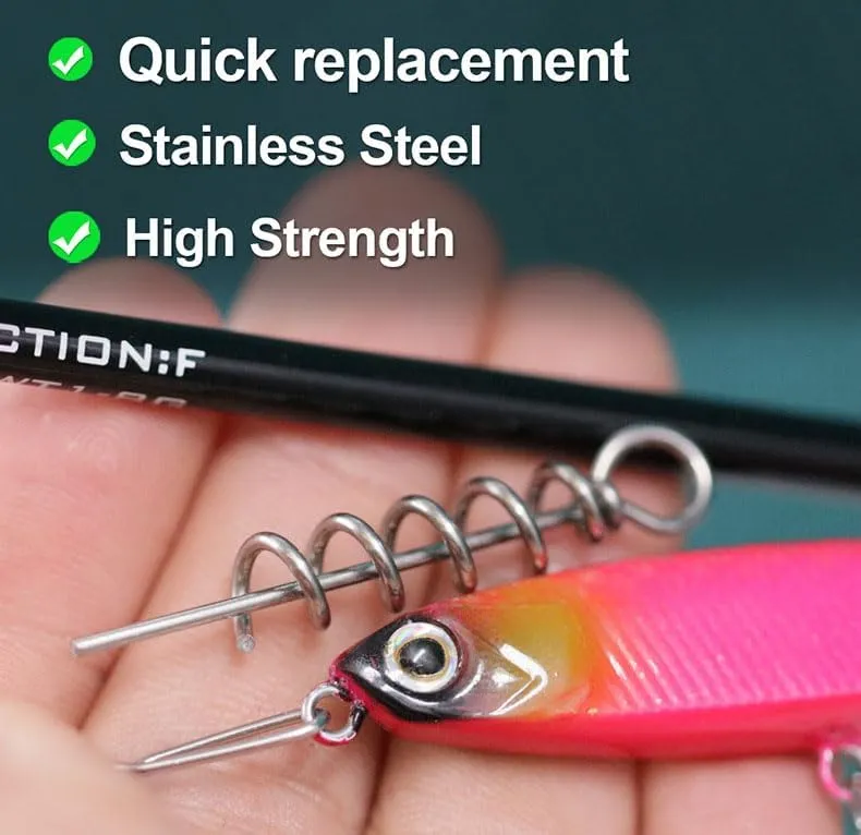 100pcs Fishing Soft Lures Spring Twist Lock Bait Worm Keeper for Crank Hook Soft Lures