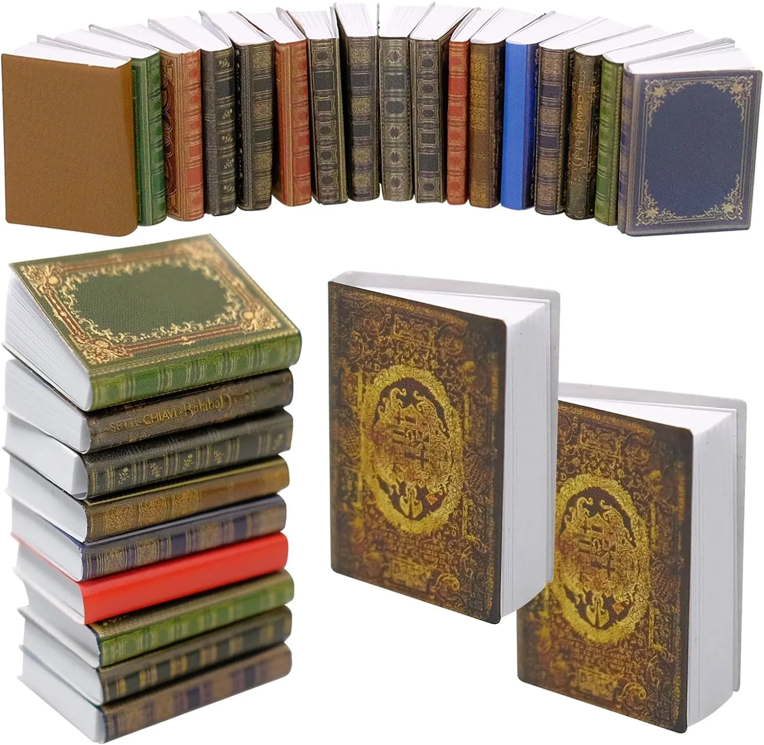 110 Pcs 1: 12 Scale Miniatures Dollhouse Books Mini Dollhouse Books Model Miniature Dollhouse Accessories Decoration for DIY Projects Dollhouse Boys Girls Toy Supplies
