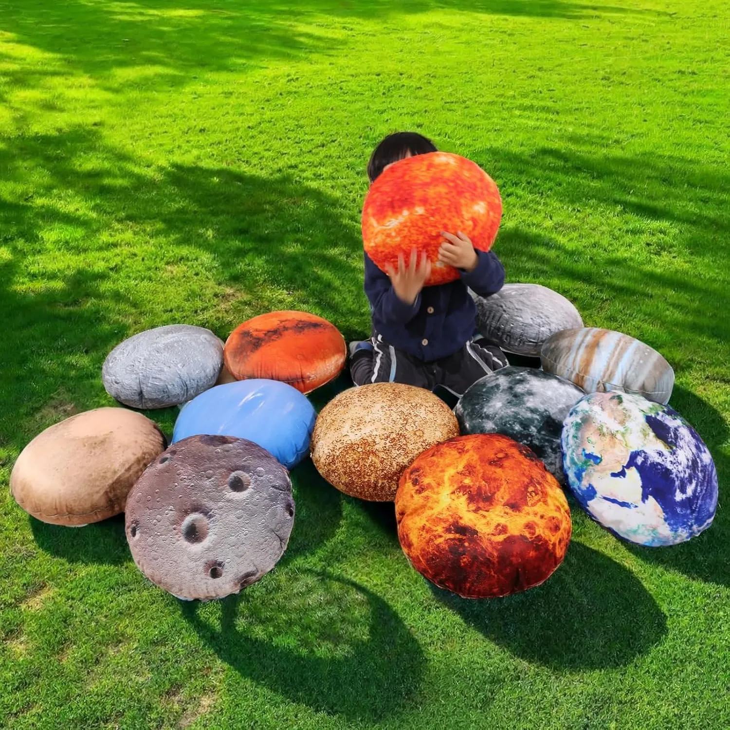 12 Piece Outer Space Decor Pillow Covers for Bed Room, Plush Planets Throw Pillow Covers Outer Space Planet for Living Room 20x20in