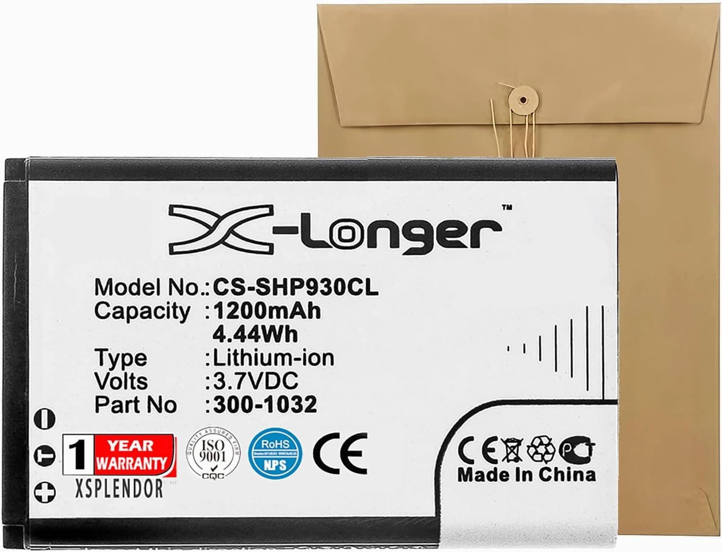 1200mAh Battery for Shoretel IP930D PN 10000058, 300-1032, SH-10450 4.44Wh