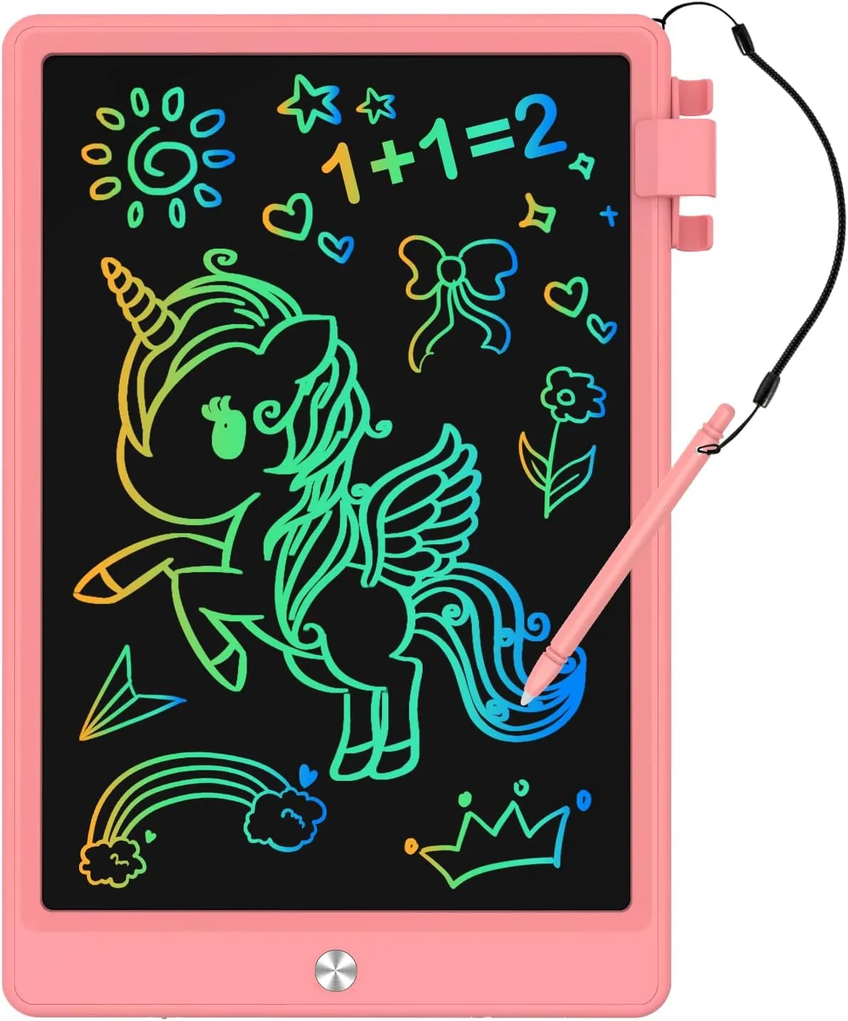 12.9 Inch LCD Writing Tablet for Kids, Colorful Toddler Doodle Board - Erasable Drawing Pad, Educational Learning Toy for Ages 3-8 - Valentine's Day Christmas Birthday Gifts (12.9 Inch, Pink)