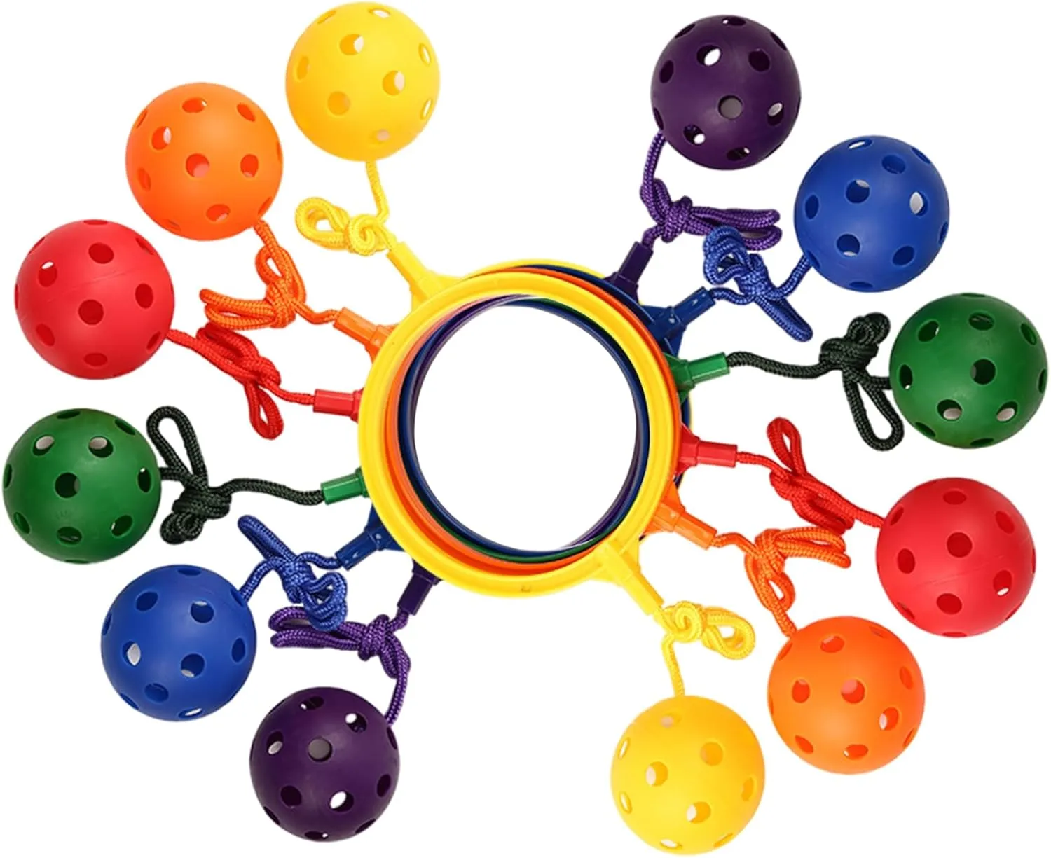 12PCS Skip It Toy for Girls Plastic Ankle Skip Ball Coordination Fitness Sports Ball Set for Boys Girls