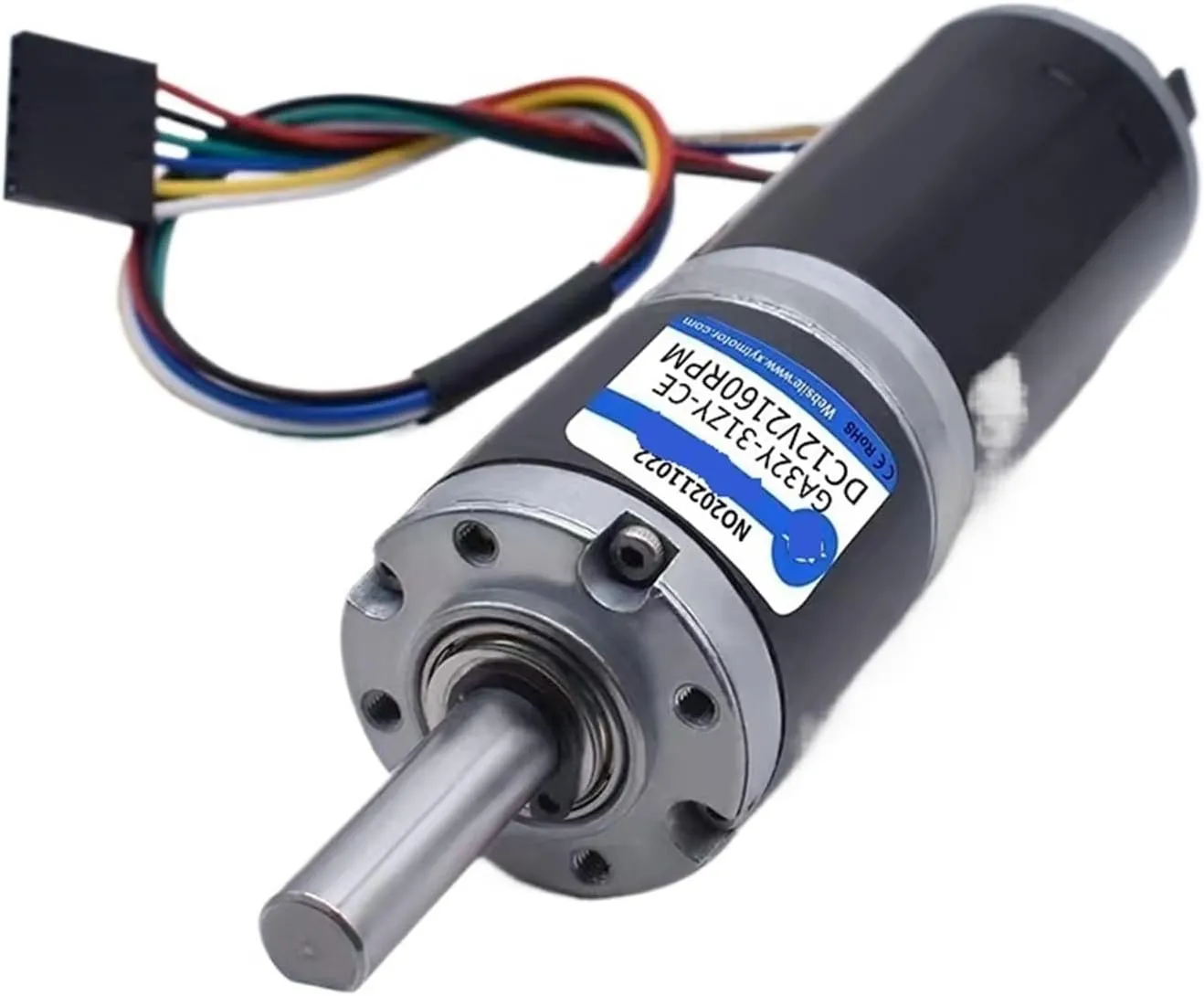 12V24V 32mm Mini DC 32-31ZY Encoder Reduction Motor Planetary Gear Adjustable Forward and Reverse Small Motor(18RPM_D8 24V)