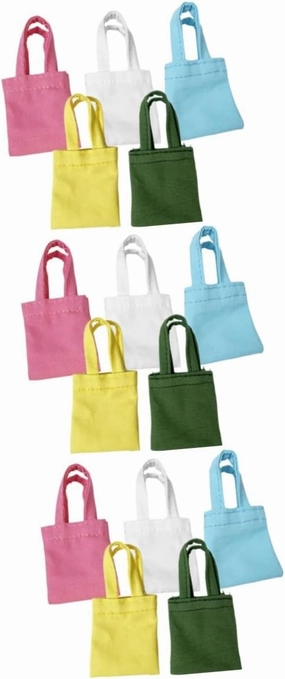 15pcs Mini Canvas Bags for Dollhouse Decoration Doll Accessories Versatile Craft Bags for Projects for Collectors and Enthusiasts Cute and Design