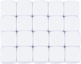 16mm Acrylic Dice with Smoothed Surface Six Sided with Rounded Corner Blank White Dice Cubes for Board Games, DIY Sticker, Math Counting Teaching, Party Fun 100PCS