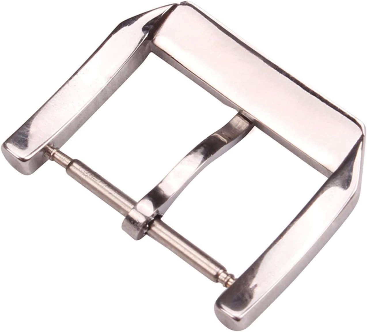 18mm 20mm Solid Stainless Steel Watch Buckle Silver Brushed Polished Watchbands Strap Clasp(20mm)