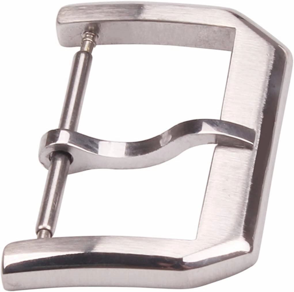 18mm 20mm Solid Stainless Steel Watch Buckle Silver Brushed Polished Watchbands Strap Clasp(20mm)