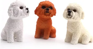 1pc Realistic Mini Poodle Dog Model Puppy Toy Decor for Home Office Car