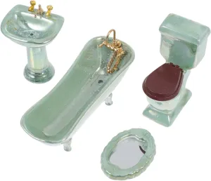 1Set Scale Ceramic Bathroom Accessories Cute Decor for Rooms Present for Miniature Collectors and Dollhouse Enthusiasts
