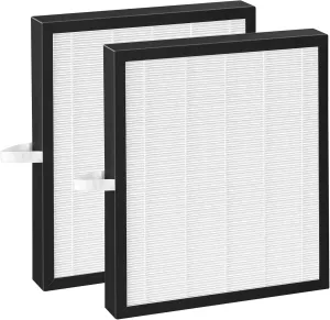 2 Pack KJ217 Replacement Filter,Compatible with MOOKA KJ217 Pet Air Purifier,Suitable for Large Room with 2500 Ft², 2 H13 True HEPA Filters for Pet-raising family,White