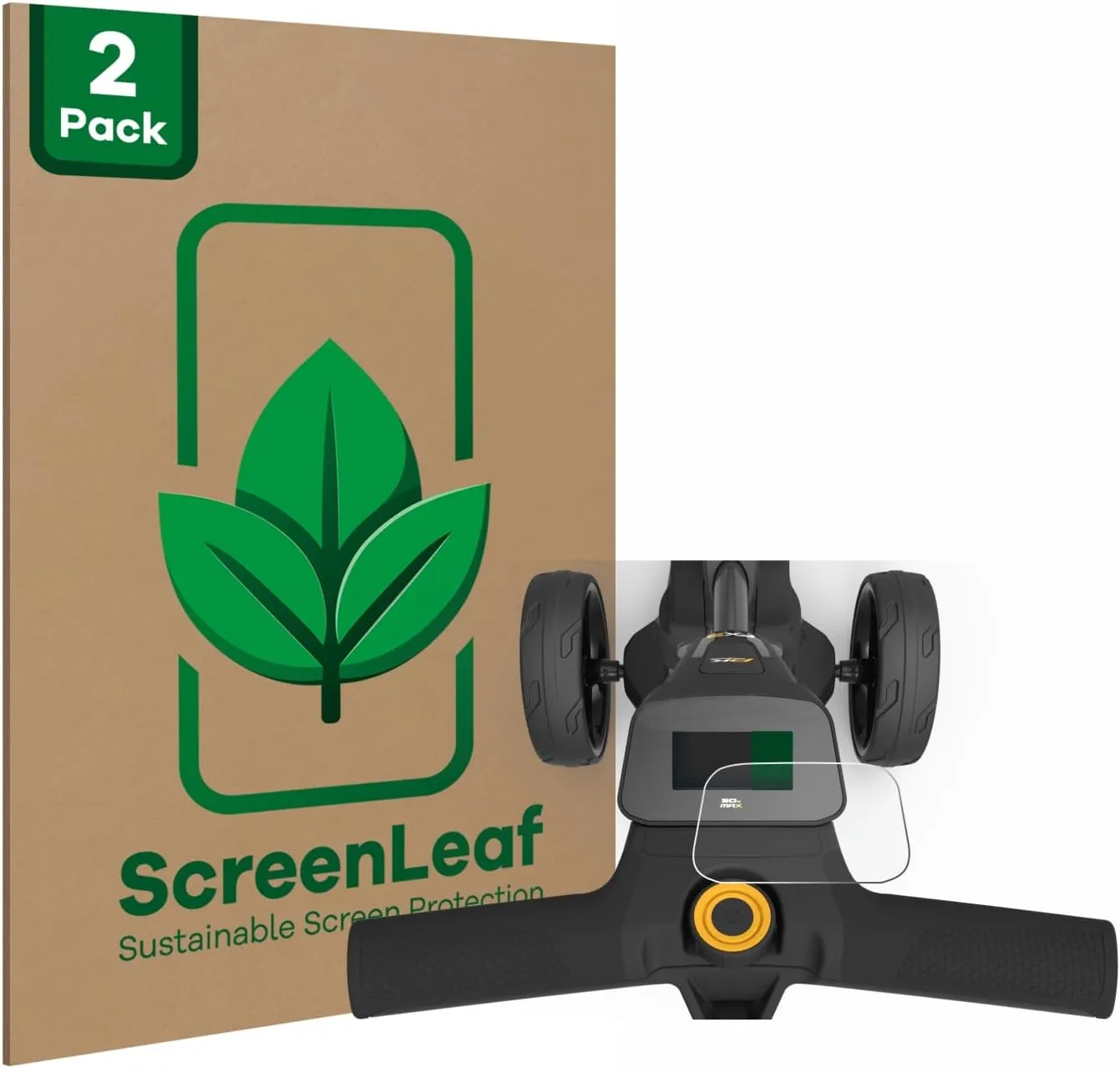 (2 Pack Screen Protector Compatible with PowaKaddy FX3 [Sustainable Screen Protection, Clear, Anti-Scratch]