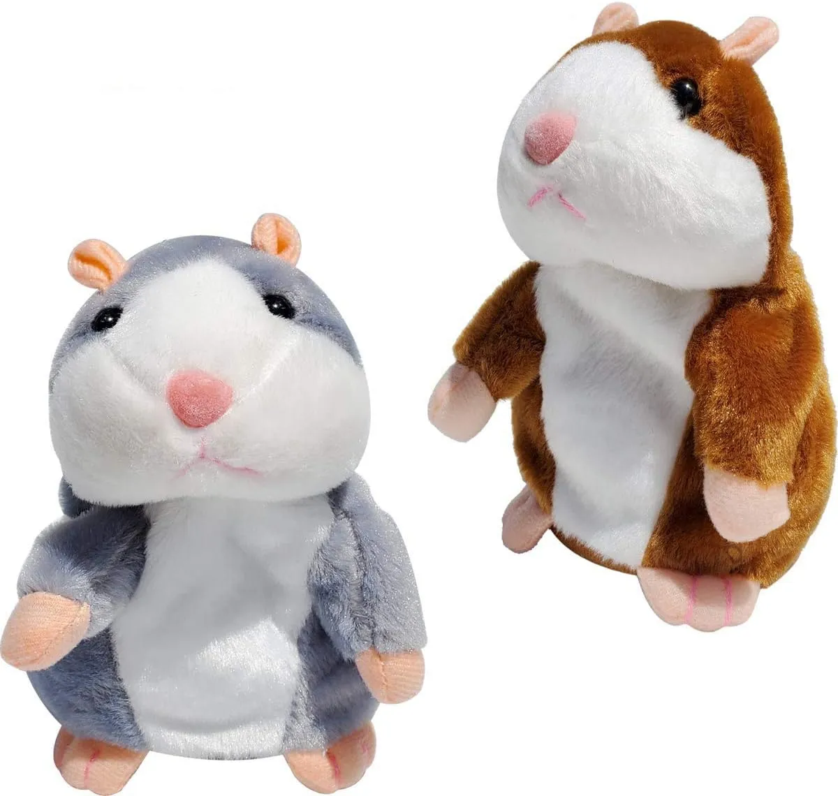 2 Pack Talking Hamster Mouse Plush Interactive Toy Repeat What You Say Mimicry Pet Talking Record for Early Learning