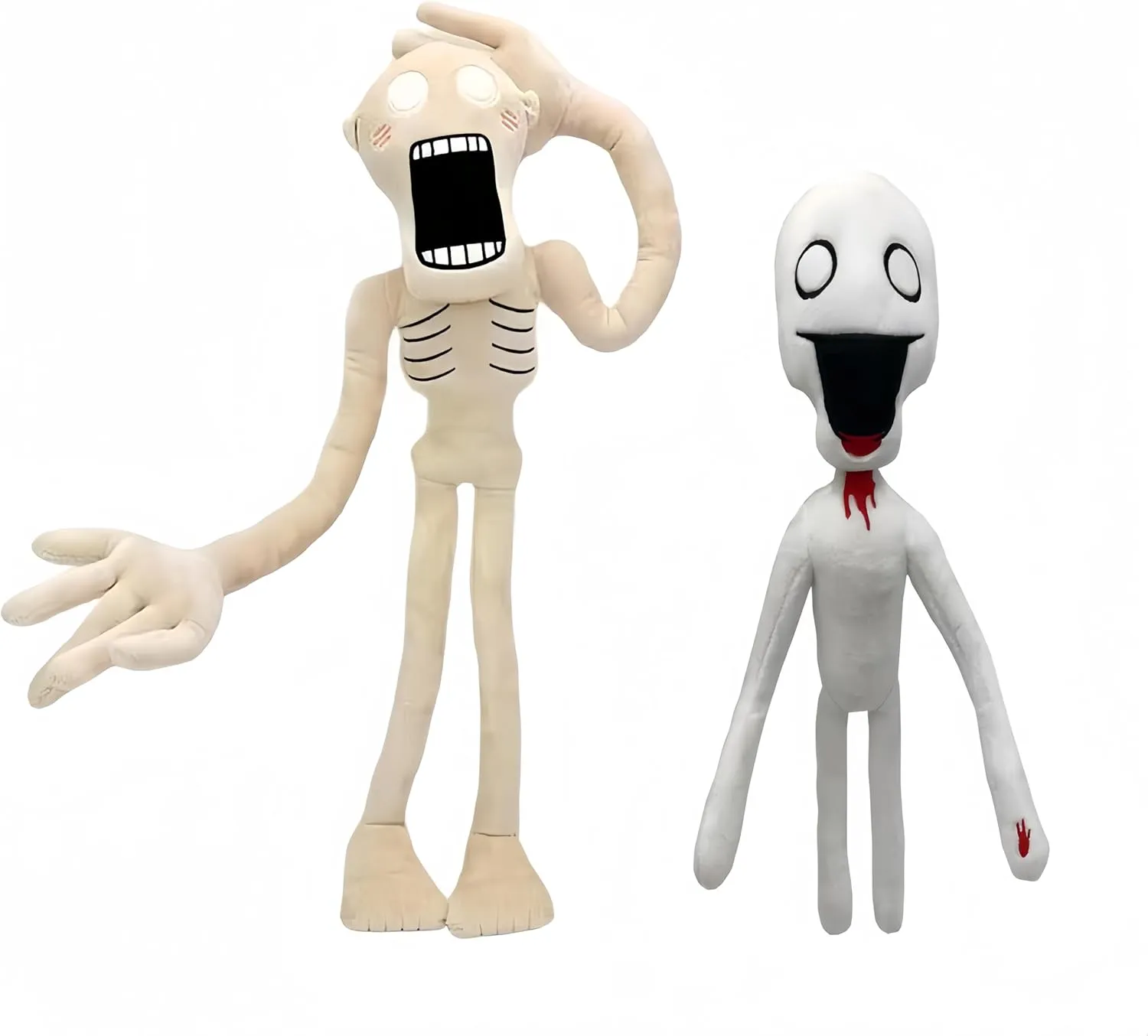 2 PCS Siren Head and Shy Man Plush Toy - Horror Adult Children Birthday Party Halloween Christmas Interactive Surprise Toy (Gray)