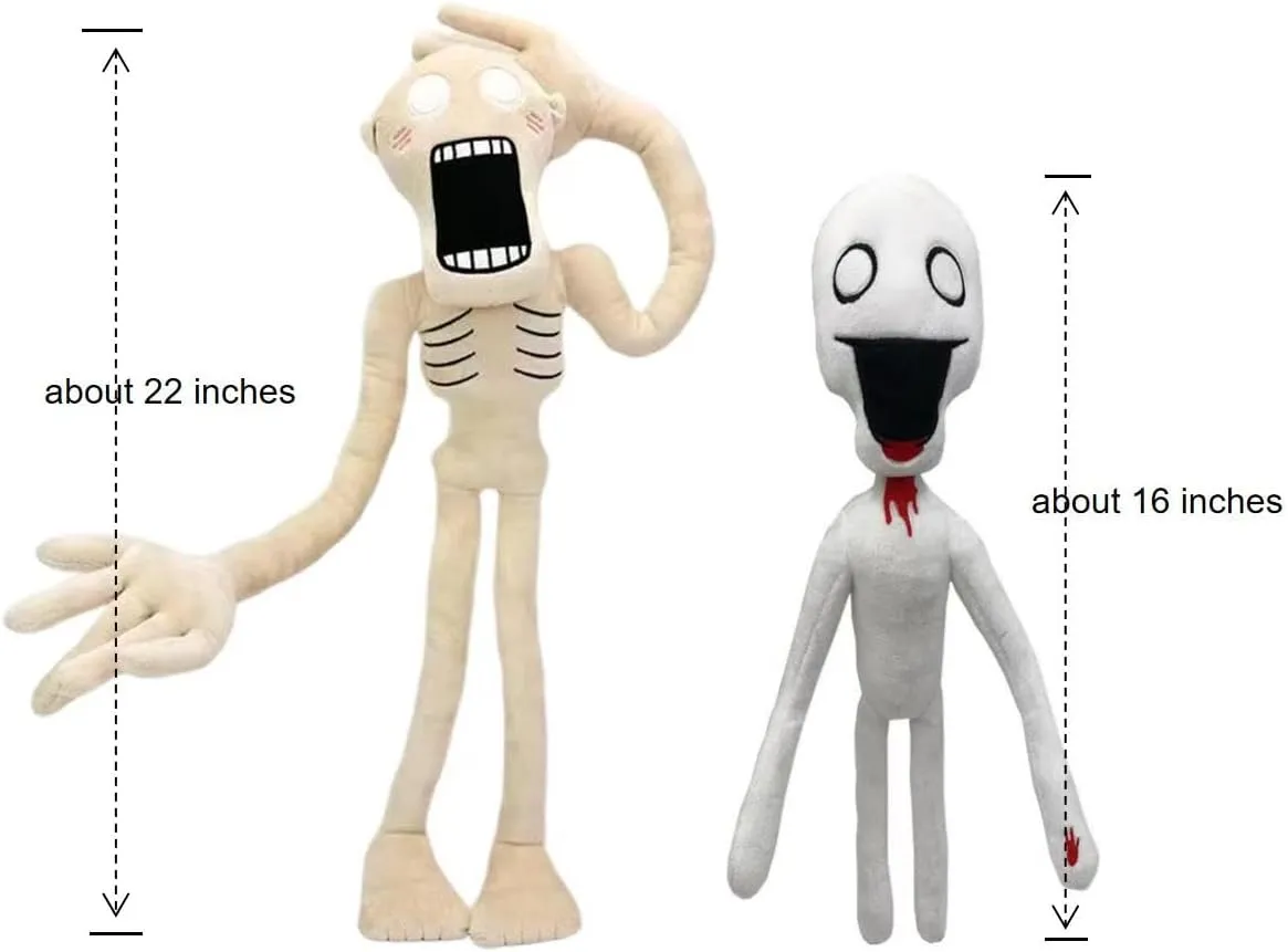 2 PCS Siren Head and Shy Man Plush Toy - Horror Adult Children Birthday Party Halloween Christmas Interactive Surprise Toy (Gray)