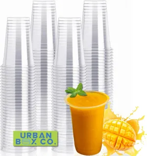 20 oz Clear Disposable Plastic Cups 98mm, 100 Pack – Crystal Durable Pet Cups for Cold Beverages, Smoothies, Coffee, Wine, Desserts, Party, Catering, Events, & To-Go Use