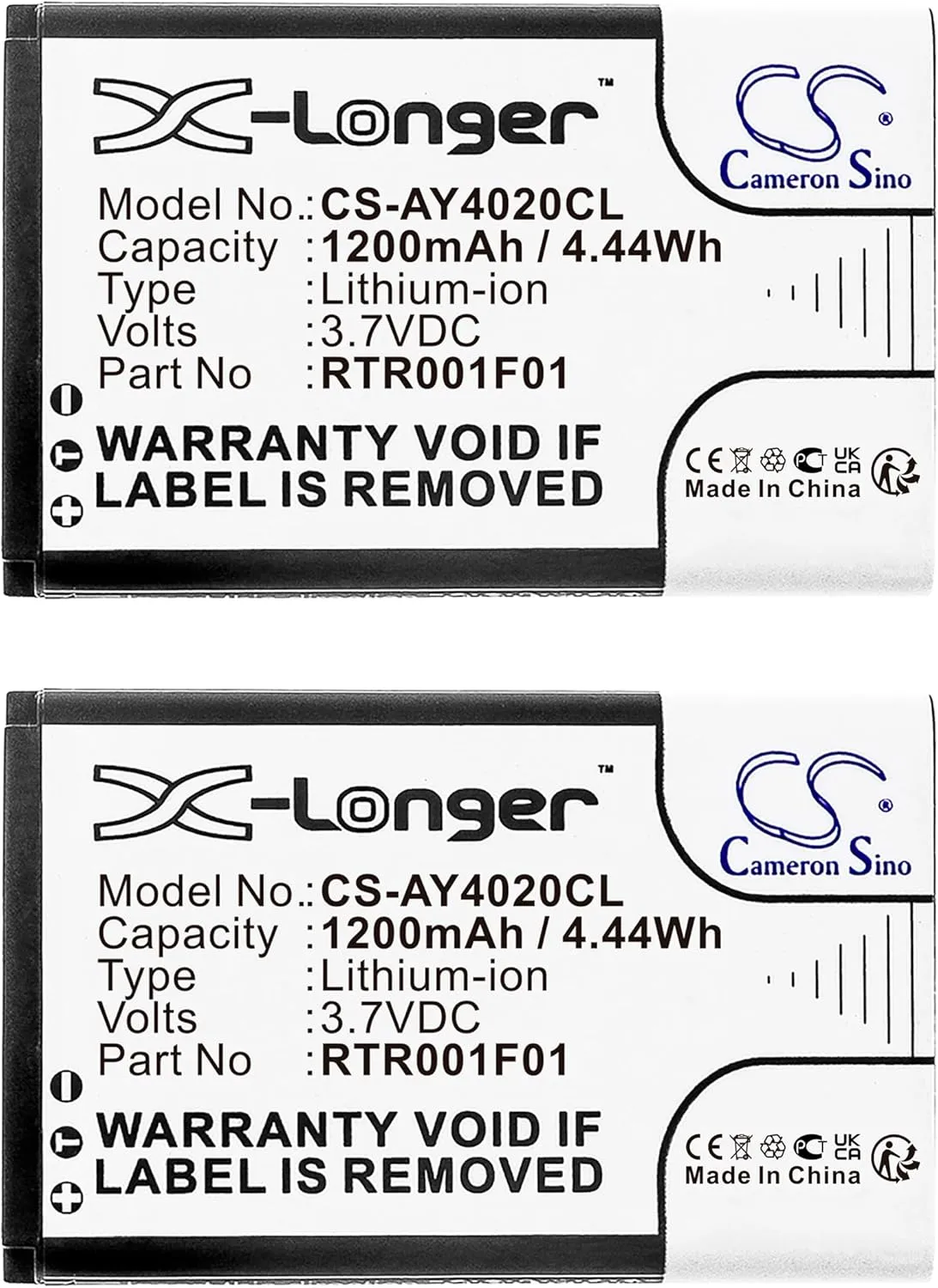 (20-PCS) Replacement Battery for A-GFEO DECT 60 DECT 60 IP 1200mAh 3.7V