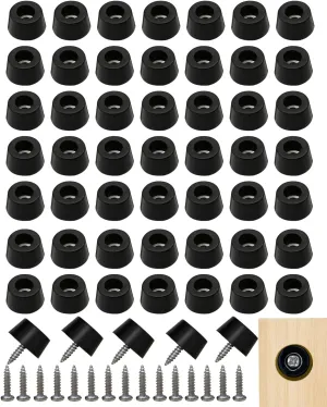 200 Pieces Cutting Board Rubber Feet with 304 Stainless Steel Screws, 0.31x0.59(HD), Not Slip, Black Small Rubber Feet Bumpers for Kitchen, Electronics