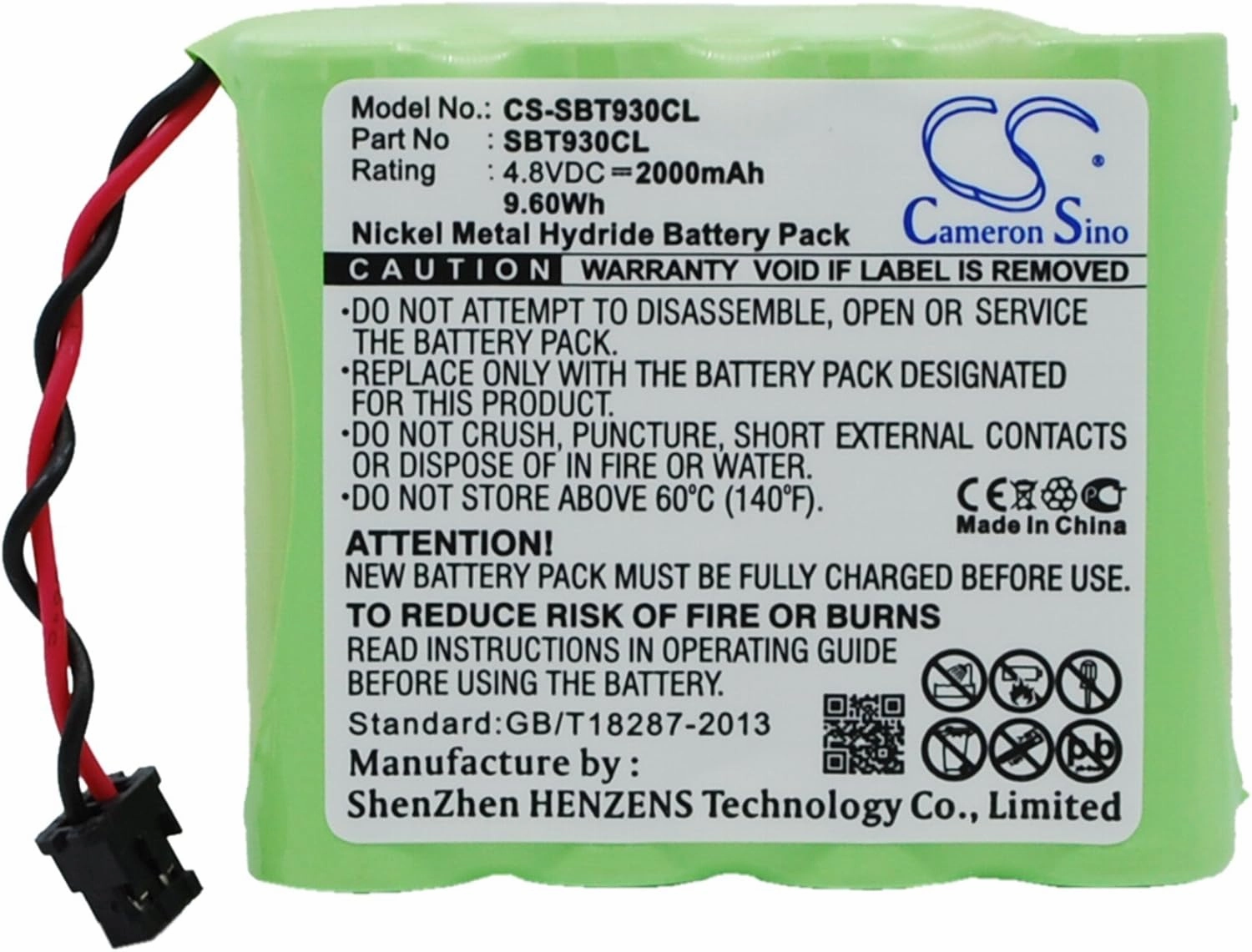 2000mAh Replacement Battery for Stabo ST930 (4.8V)