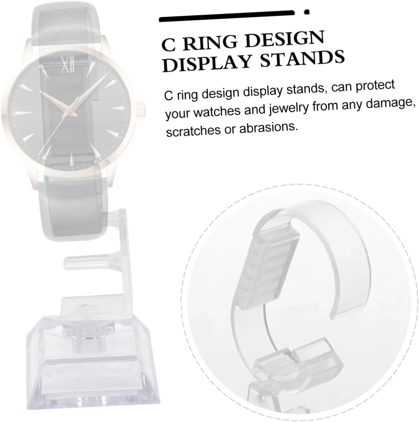 20pcs Transparent Plastic Watch Display Stand c Jewelry Rack for Home Shop Dresser Protects Watches Jewelry from Damage and Scratches