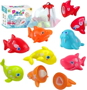 26 PCS Sea Animals Alphabet Learning Toys - Sensory Sorting & Stacking Educational Toys for Kids Ages 3-5 - Montessori Double Sided ABC Letters Matching Game and Learning Resources for Toddlers