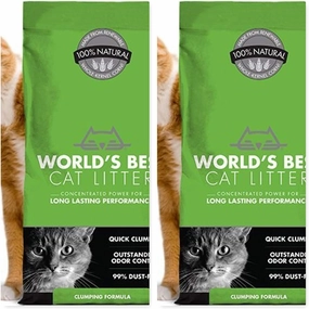 2 Pack World's Best Original Series Cat Litter 8 Pound Bag,Outstanding Odor Control, Quick CLUMPING & Easy SCOOPING, PET, People & Planet Friendly.