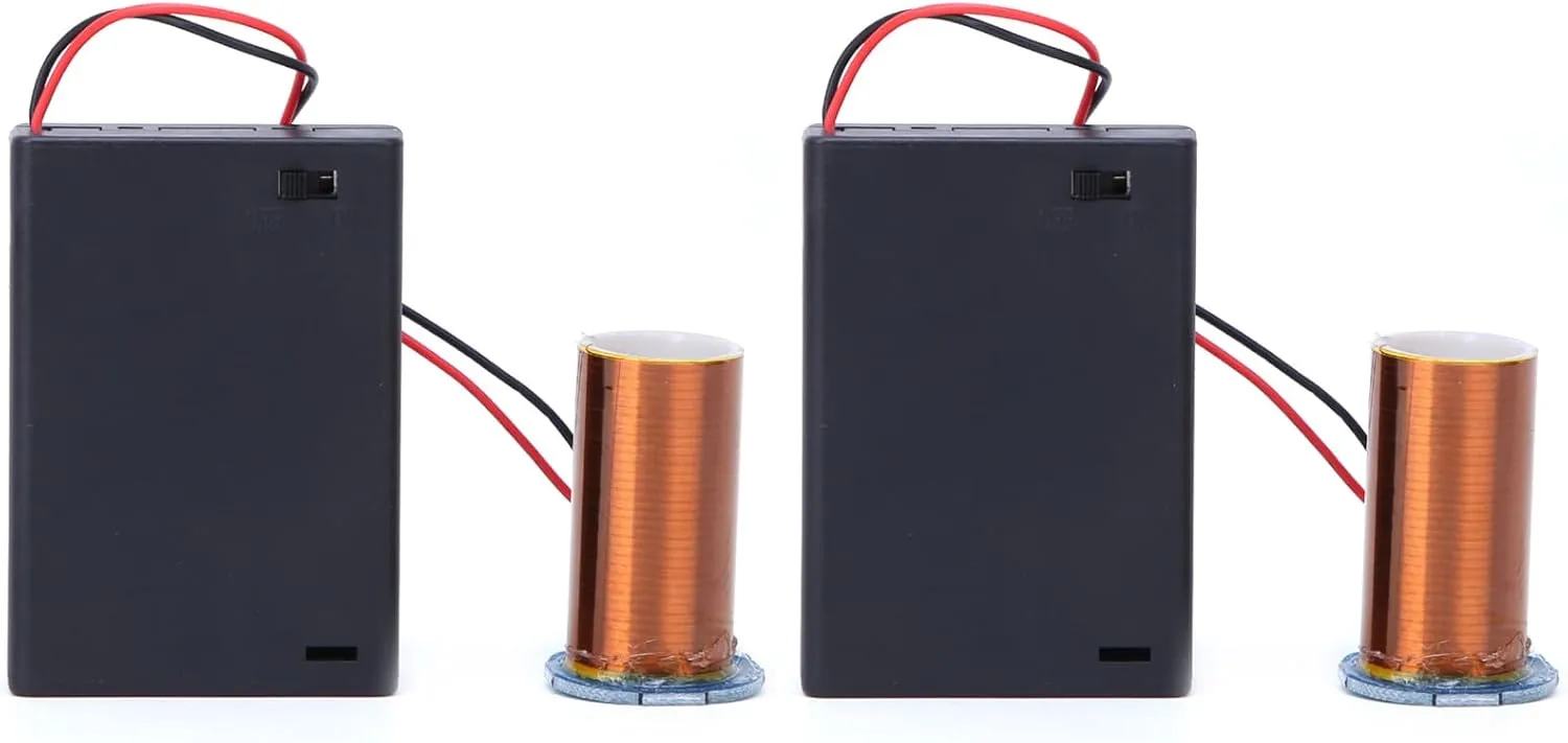 2PCS Teslas Coil Module Mini Coil Battery Powered No Arc Remote Ignition Electronic DIY Kit Science Education Supplies Desktop Toy Model