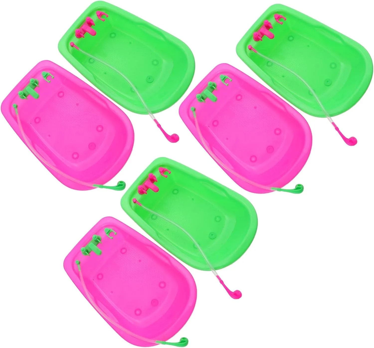 2sets Mini Bathtub Ornaments for Dollhouse Cute Miniature Bathroom Accessories Creative Playthings for Mini House Decoration Vibrant and Lifelike Design 6pcs*2