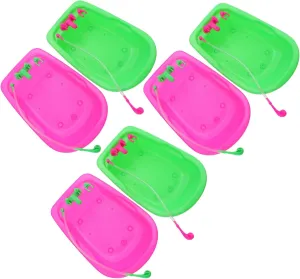 2sets Mini Bathtub Ornaments for Dollhouse Cute Miniature Bathroom Accessories Creative Playthings for Mini House Decoration Vibrant and Lifelike Design 6pcs*2