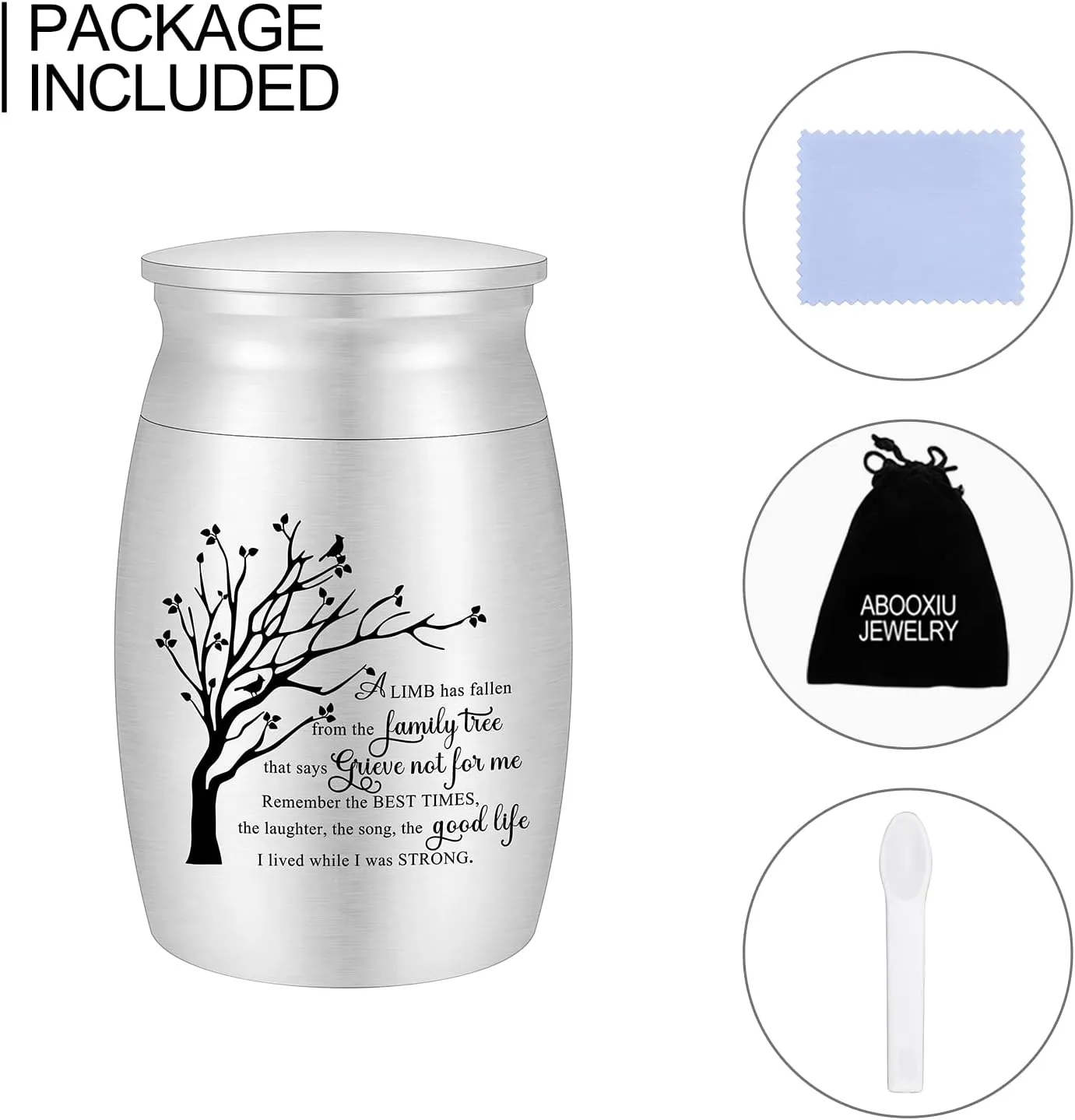 3 Inches Small Urn for Ashes Tree of Life Aluminum Mini Urn for Ashes Cremation Keepsake for Human Ashes Memorial Ashes Holder for Women Men