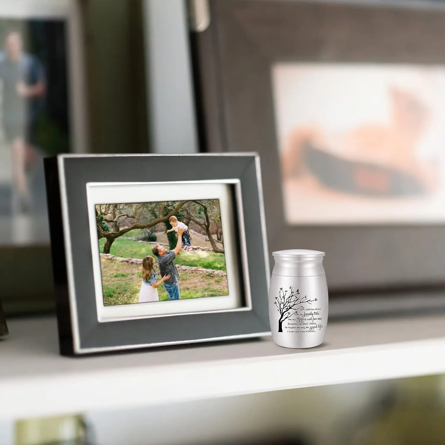 3 Inches Small Urn for Ashes Tree of Life Aluminum Mini Urn for Ashes Cremation Keepsake for Human Ashes Memorial Ashes Holder for Women Men