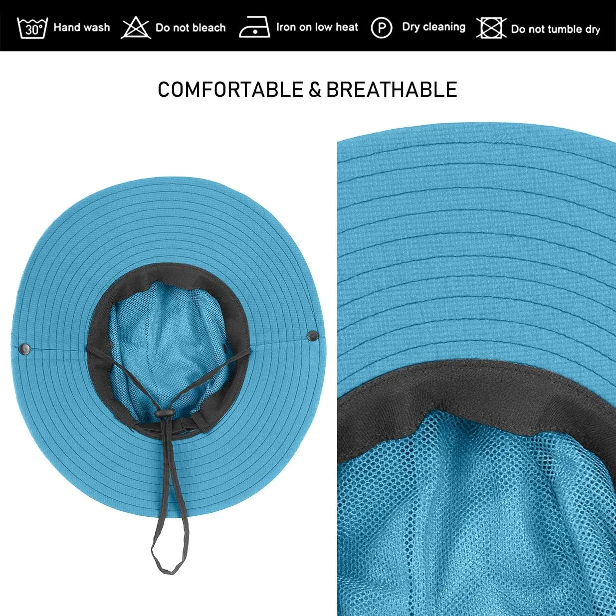 3 Pieces Womens Ponytail Wide Brim Sun Hat Packable UV Protection Beach Cap for Fishing & Hiking