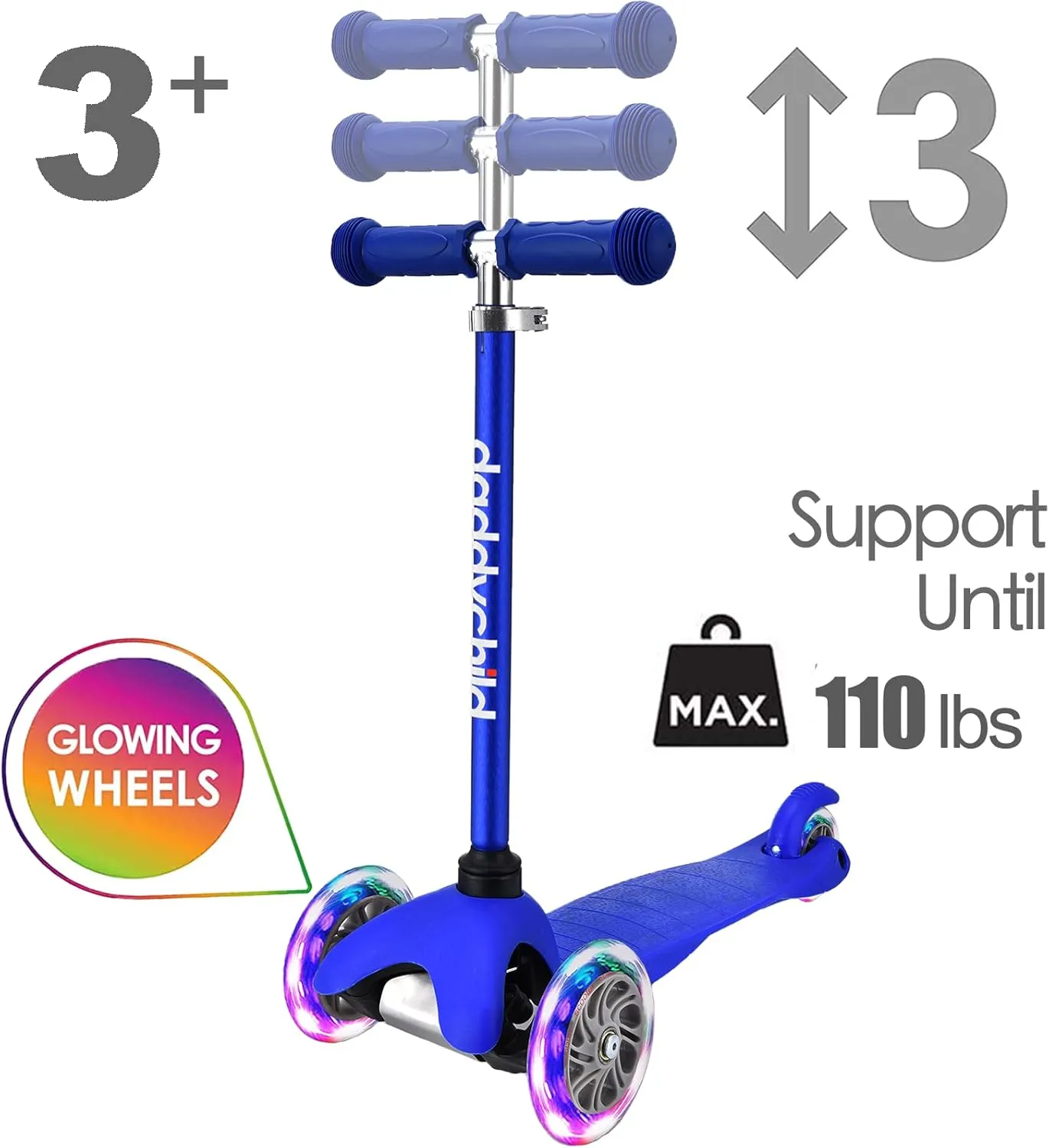 3 Wheel Scooters for Kids, Kick Scooter for Toddlers 3-6 Years Old, Boys and Girls Scooter with Light Up Wheels, Mini Scooter for Children