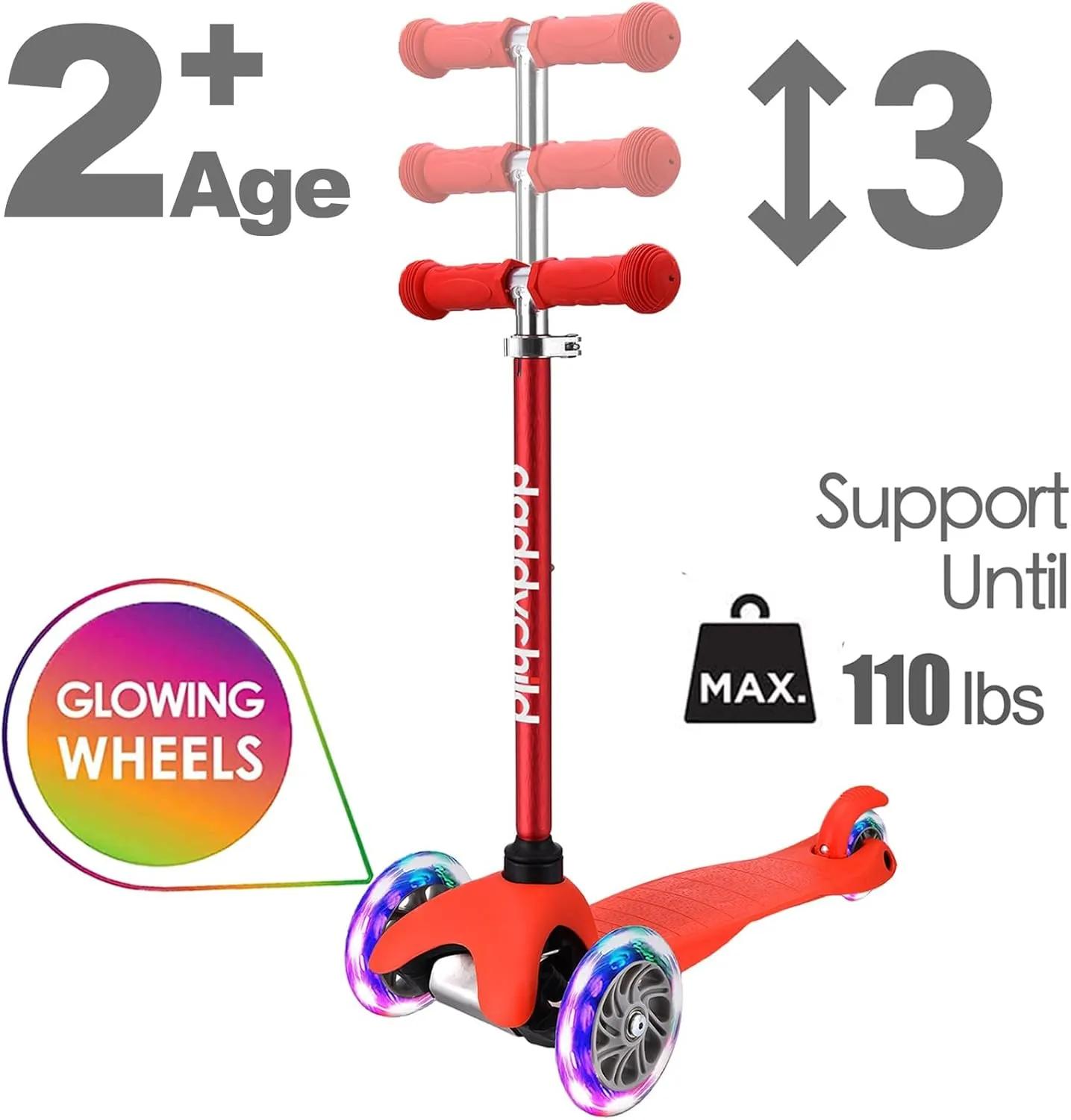 3 Wheel Scooters for Kids, Kick Scooter for Toddlers 3-6 Years Old, Boys and Girls Scooter with Light Up Wheels, Mini Scooter for Children