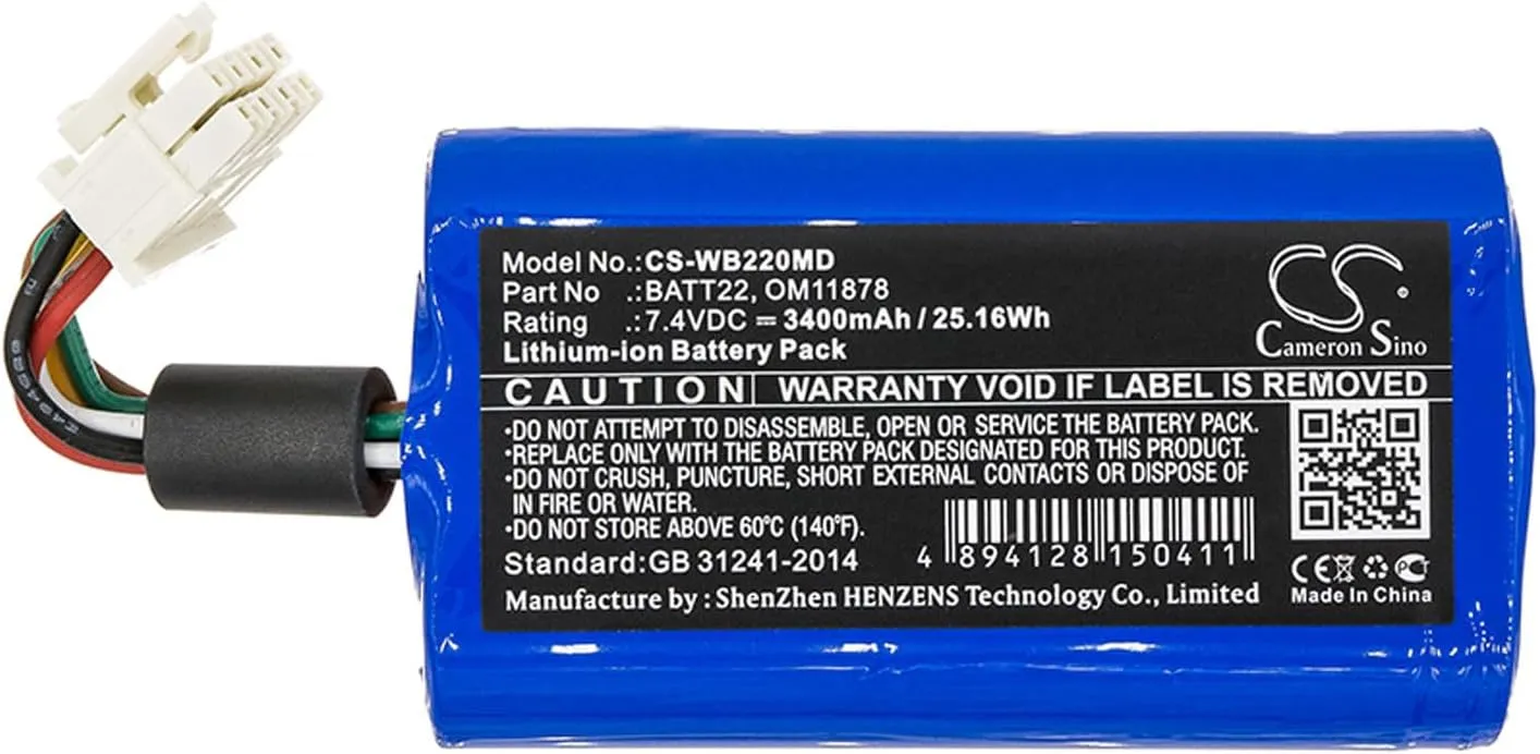 3400mAh Replacement Battery,Compatible with Connex Spot,Connex Spot Monitor,Grason-Stadler,Pressure Unit Connex Spot,Protocol