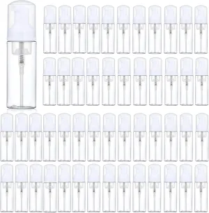35 pcs 2oz Foam Soap Dispensers Mini Cleaning Plastic Refillable Travel Bottles with Pump for Hand Sanitizer Lash Shampoo Castile Liquid