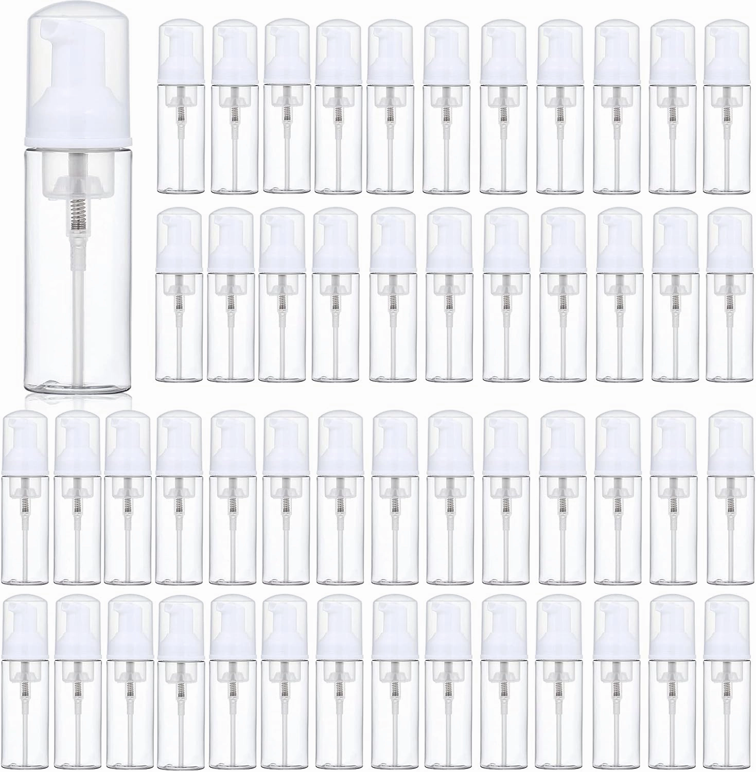 35 pcs 2oz Foam Soap Dispensers Mini Cleaning Plastic Refillable Travel Bottles with Pump for Hand Sanitizer Lash Shampoo Castile Liquid