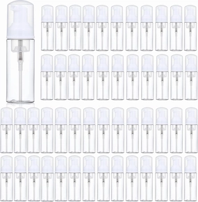 35 pcs 2oz Foam Soap Dispensers Mini Cleaning Plastic Refillable Travel Bottles with Pump for Hand Sanitizer Lash Shampoo Castile Liquid