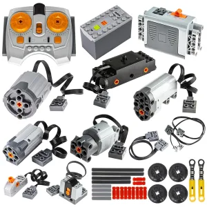36 Pcs Power-Function Compatible with Technic-Parts, Servo & Train-Motor Battery Technic-Parts Receiver Adjustable Speed​, Motor Power Change Parts Compatible with Major Brands