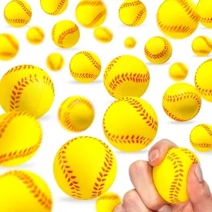 36 Pieces Mini Softball Senior Night Stress Ball Baseball Sports Foam Squeeze Balls Party Favor Tiny Baseball Toy for Stress Anxiety Relief team Party Bag Gift Fillers School Carnival Reward Ball Game