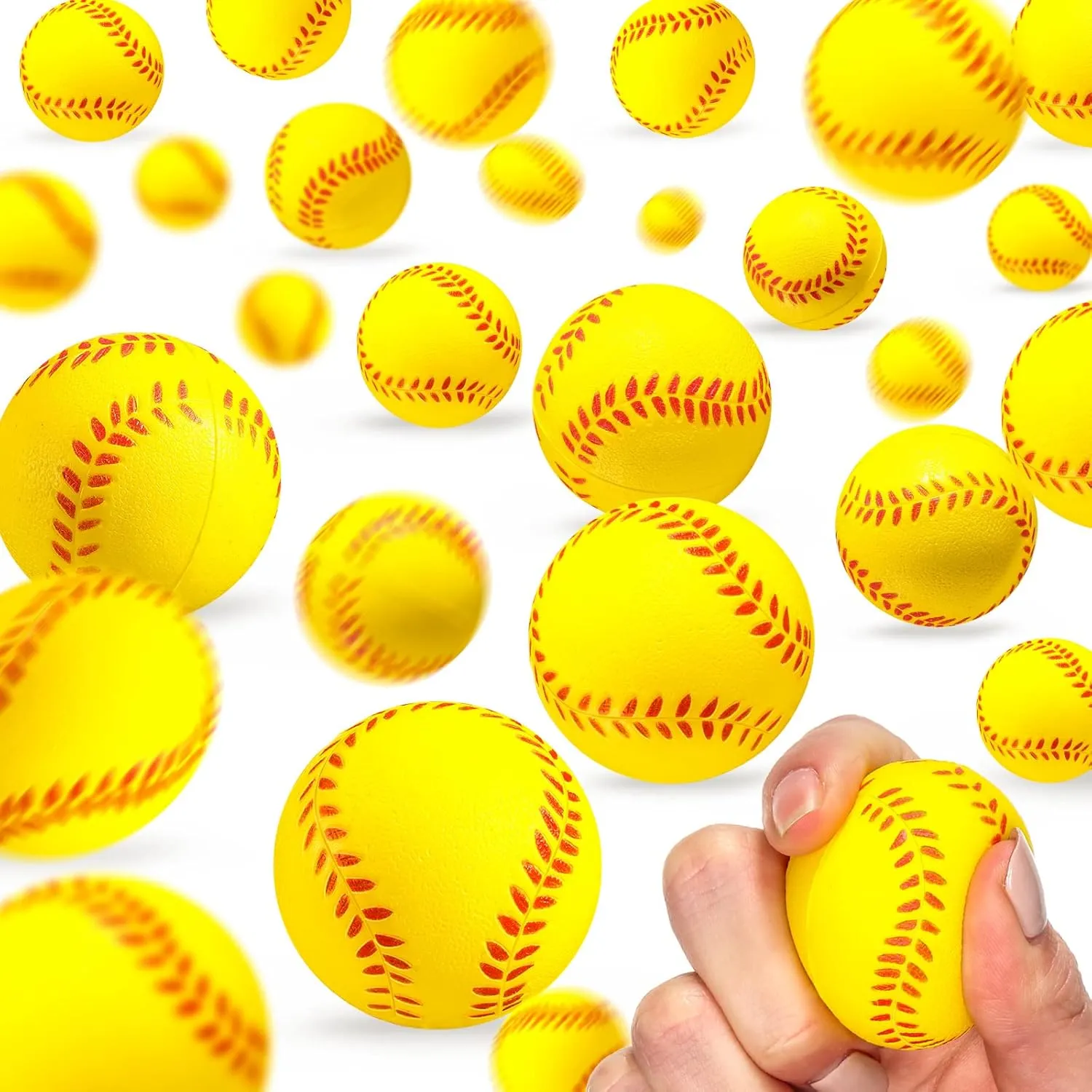 36 Pieces Mini Softball Senior Night Stress Ball Baseball Sports Foam Squeeze Balls Party Favor Tiny Baseball Toy for Stress Anxiety Relief team Party Bag Gift Fillers School Carnival Reward Ball Game