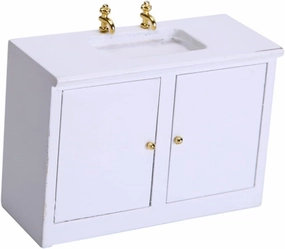 3 pcs Miniature Washing Table Set White Small House Accessory Lifelike Bathroom Sink Decoration for Dollhouses Creative Furniture Model for Miniature Houses