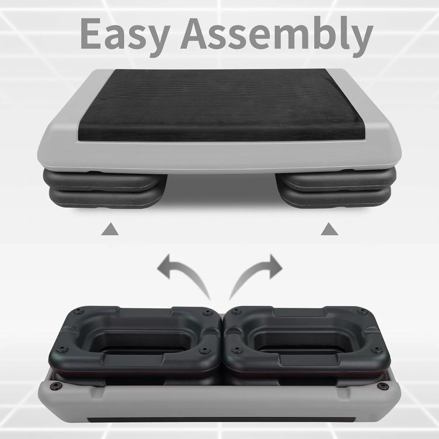 4''-6''-8''Adjustable Aerobic Stepper w/4 Risers Health Workout Step Platform for Sports & Fitness