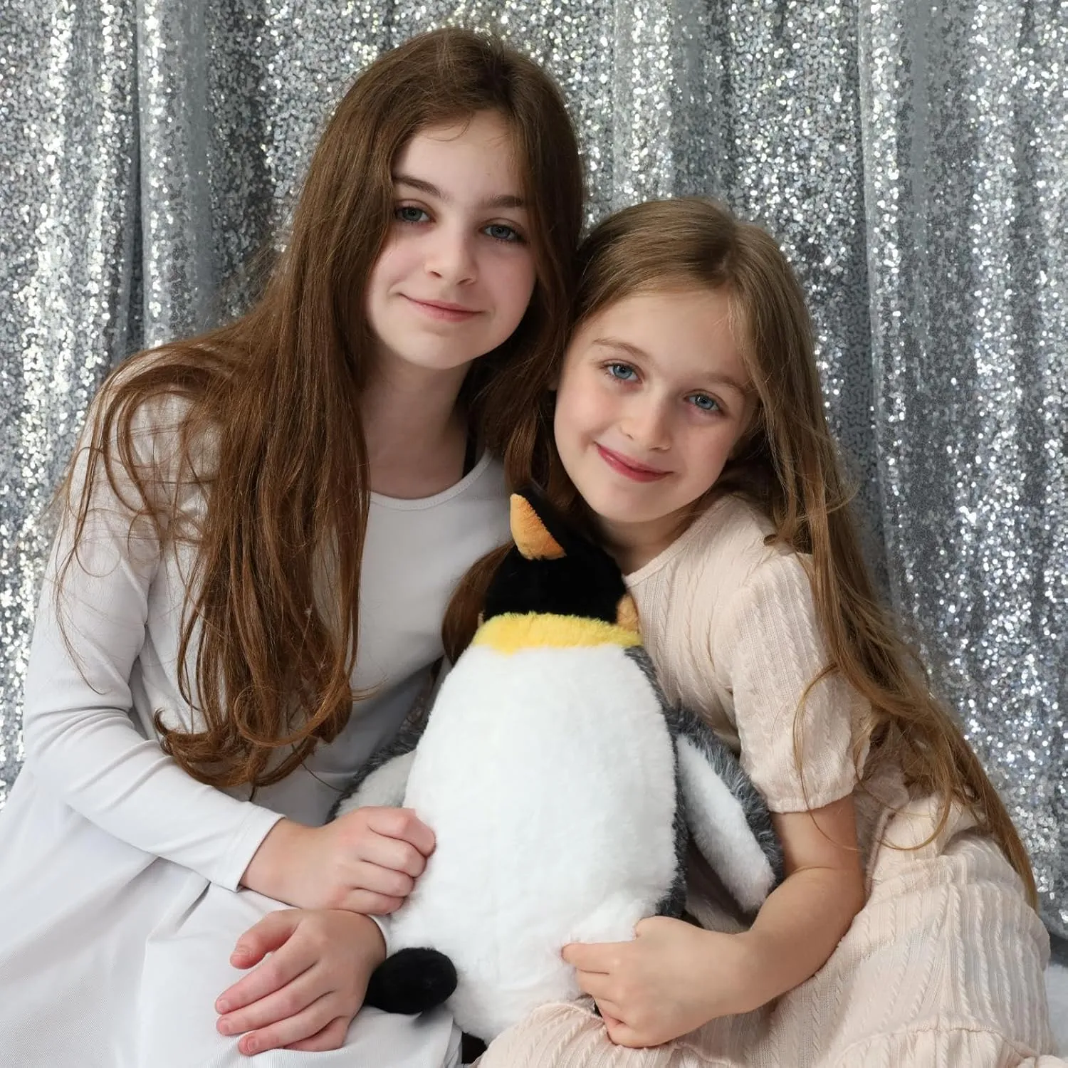 4 Pcs Penguin Plush Set, Mom Penguin Stuffed Animal with 3 Stuffed Wind Up Penguin Babies Toy in Mother Penguin's Belly, Christmas Birthday Gift for Kids Girls Boys, Animal Theme Party Decor
