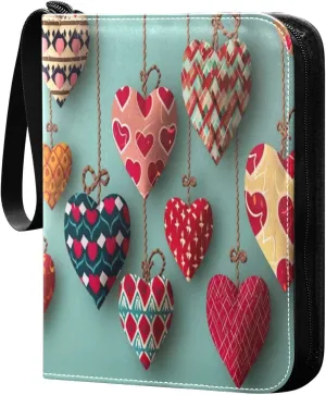 4 Pockets Trading Card Binder Simple Heart Love Holds 400 Standard Cards, Waterproof TCG CCG MTG Album, Gifts for Collectors, Boys and Girls