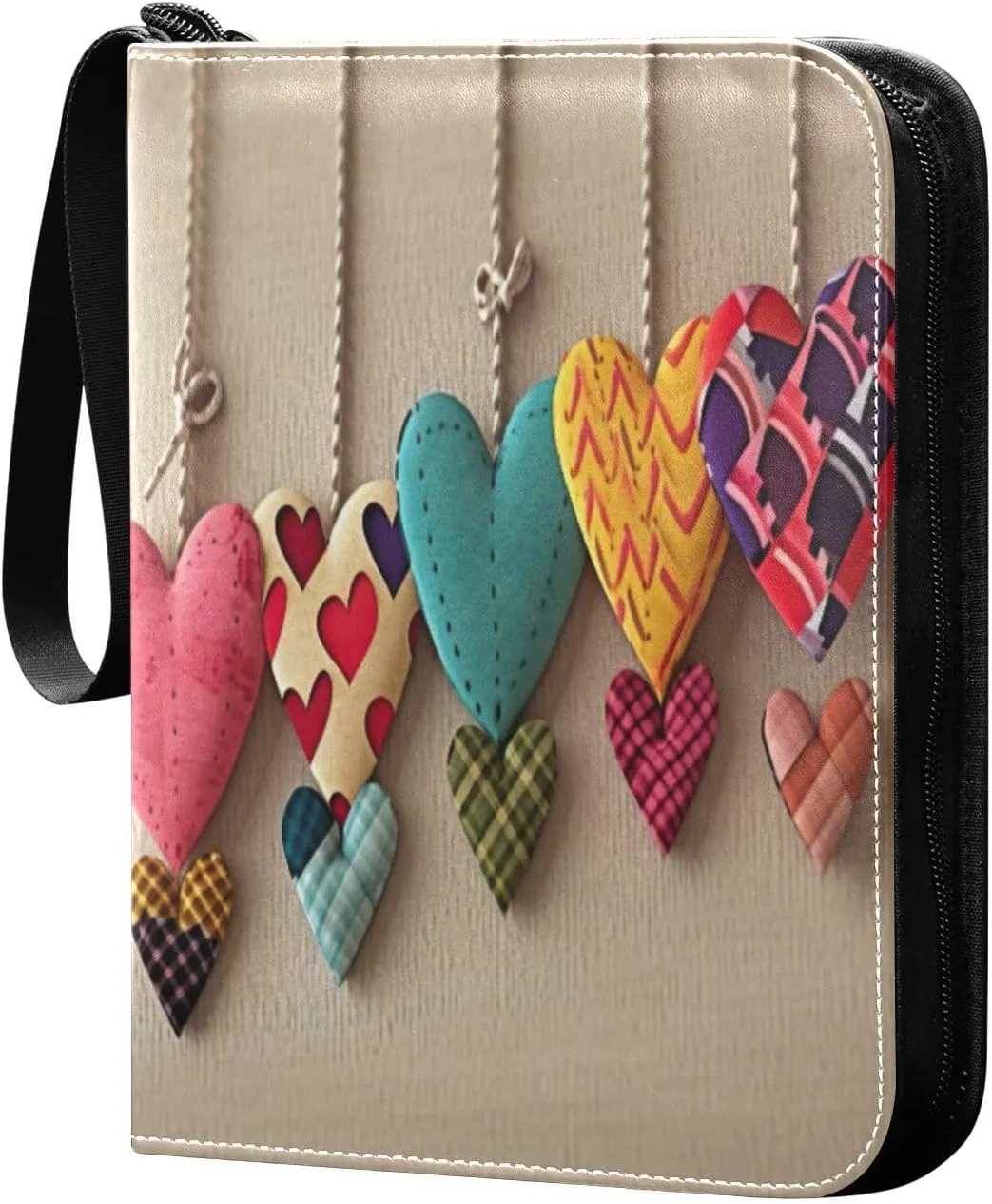 4 Pockets Trading Card Binder Simple Love Holds 400 Standard Cards, Waterproof TCG CCG MTG Album, Gifts for Collectors, Boys and Girls